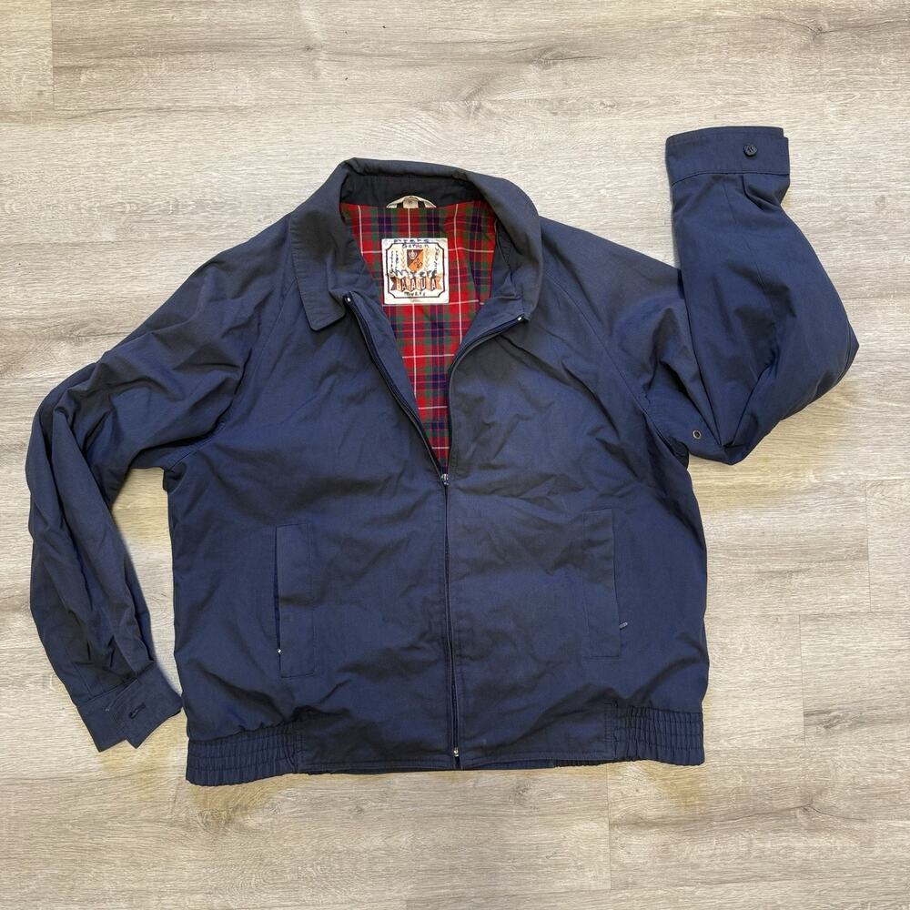 Vintage Baracuta Jacket Mens Med 114 Blue Harrington Plaid Lined